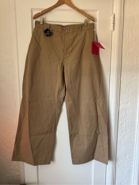 The Elder Statesman Khaki Wide-Leg Trousers